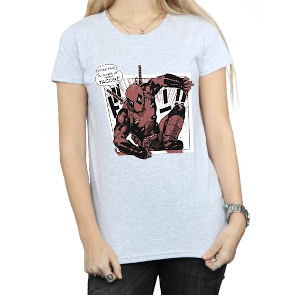 Marvel Womens/Ladies Deadpool Breaktime Tacos Bomull T-shirt L Sports Grey L