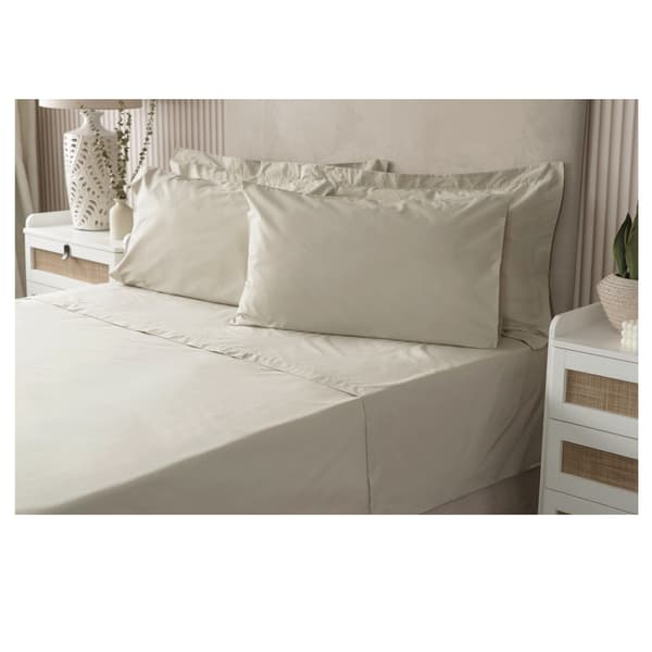 Belledorm Easycare Percale Platform Valance Superking Mushroom Mushroom Superking