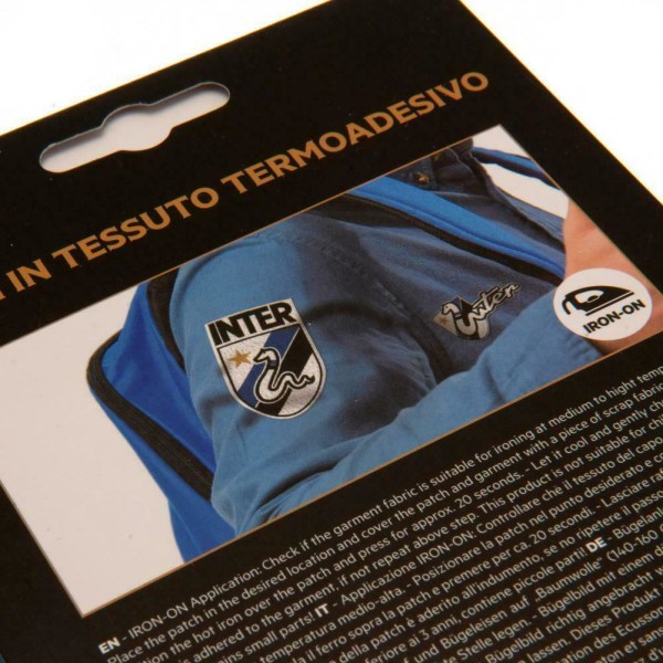 Inter Milan FC Logotyp Iron On Patch Set (Pack med 2) One Size Whit White/Black/Blue One Size