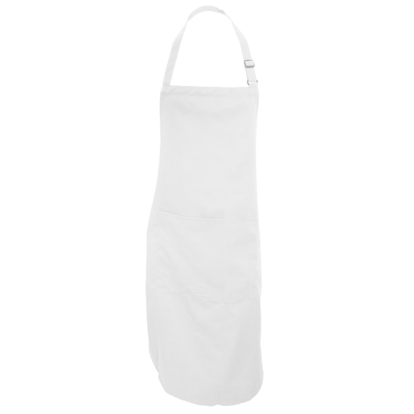 Dennys Vuxen Unisex Catering Haklappsförkläde Med Ficka (2-pack) White One Size