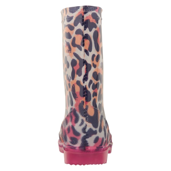 Mountain Warehouse Barn/Barn Splashed Leopard Print Blinkande Ljus Wellington Stövlar 10 UK Barn Rosa Pink 10 UK Child