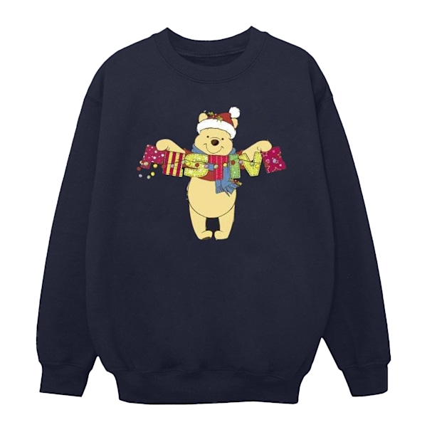 Disney Dam/Damer Winnie The Pooh Festlig Sweatshirt L Marinblå Navy Blue L