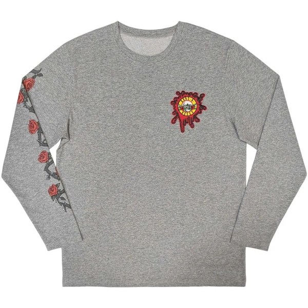 Guns N Roses Unisex Vuxen Splatter Seal Baksida & Ärm Tryck Lon Grey XL