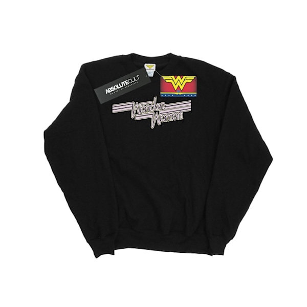 DC Comics Dam/Kvinnor Wonder Woman Lines Logo Sweatshirt M Svart Black M