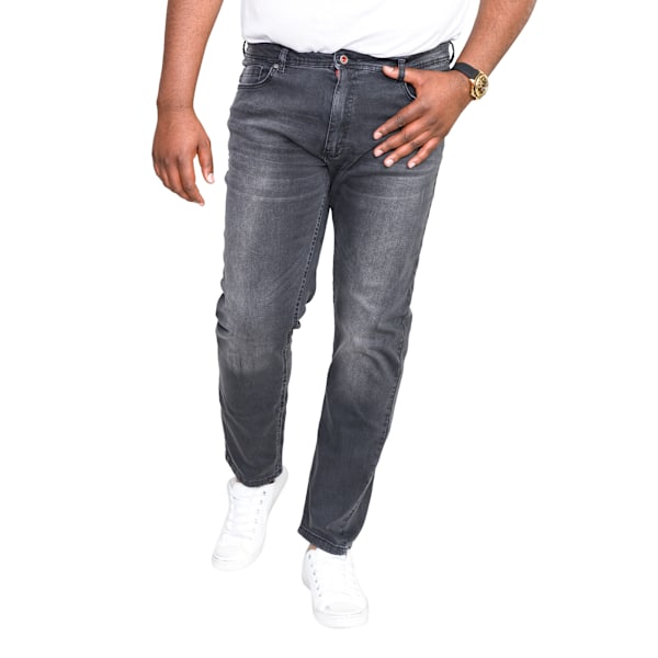 Duke Herr D555 Benson Stretch Tapered Kingsize Jeans 42L Grå S Grey Stonewash 42L