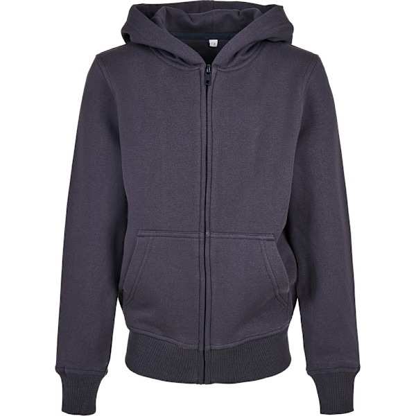 Bygg ditt varumärke Barn/Barn Basic Organic Full Zip Hoodie 5 Navy 5-6 Years