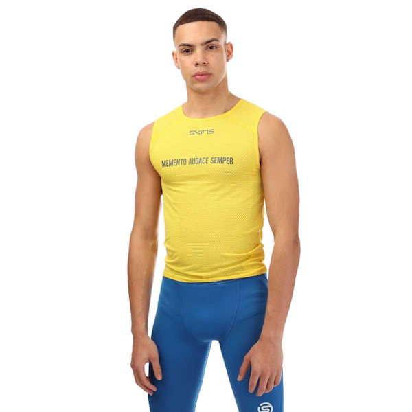 Skins Herr Cykel Ärmlös Underställ Topp L Gul Yellow L