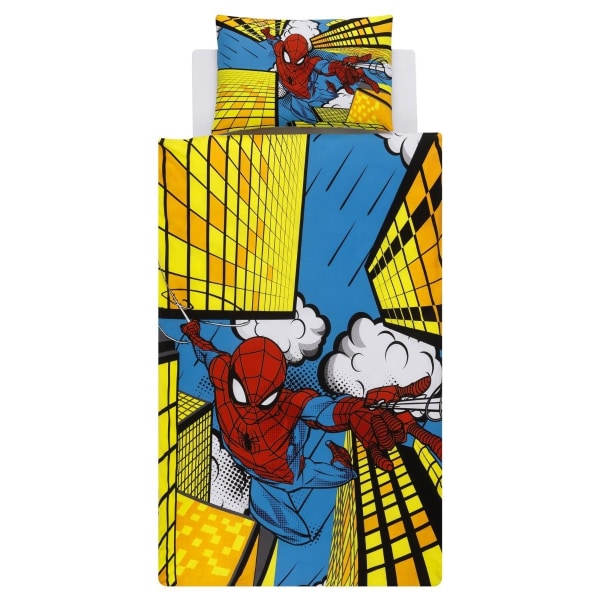Spider-Man Vändbar Cover Set Enkel Blå/Gul/Vit Blue/Yellow/White Single