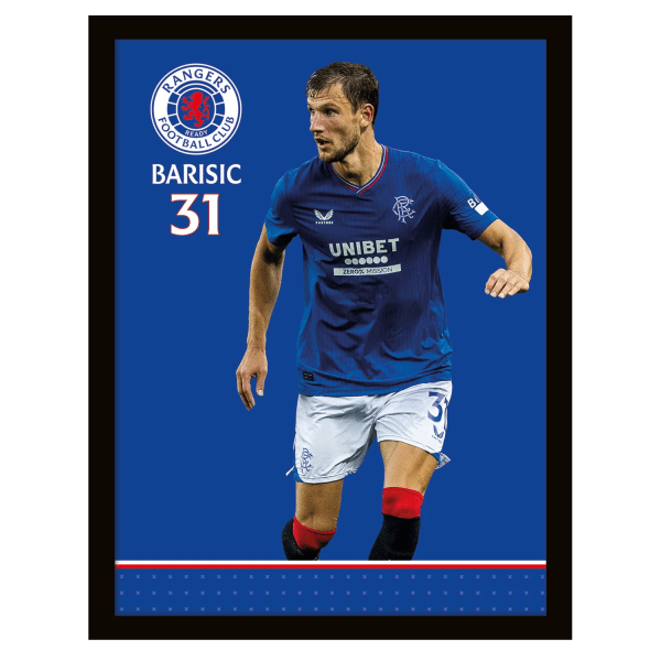 Rangers FC Barisic Crest Paper Print 40cm x 30cm Royal Blue/Whi Royal Blue/White/Red 40cm x 30cm