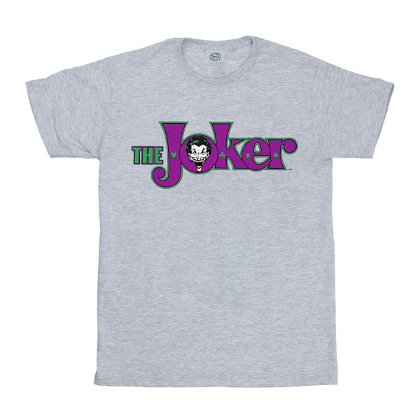 DC Comics Herr The Joker Crackle Logo T-Shirt XL Sports Grey Sports Grey XL