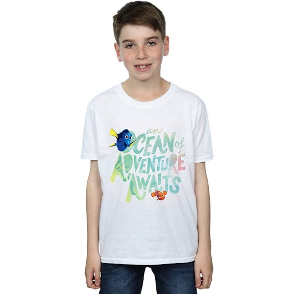 Finding Dory Boys Ocean Adventure Bomull T-shirt 5-6 år Vit White 5-6 Years