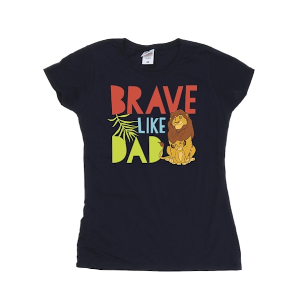 Disney Dam/Kvinnor Lejonkungen Modig Som Pappa Bomull T-shirt Navy Blue L