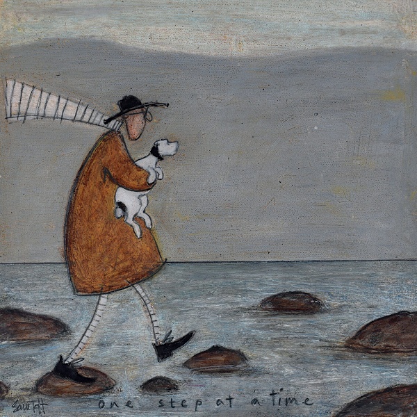 Sam Toft One Step At A Time Träskylt En Storlek Grå/Orange/ Grey/Orange/Brown One Size