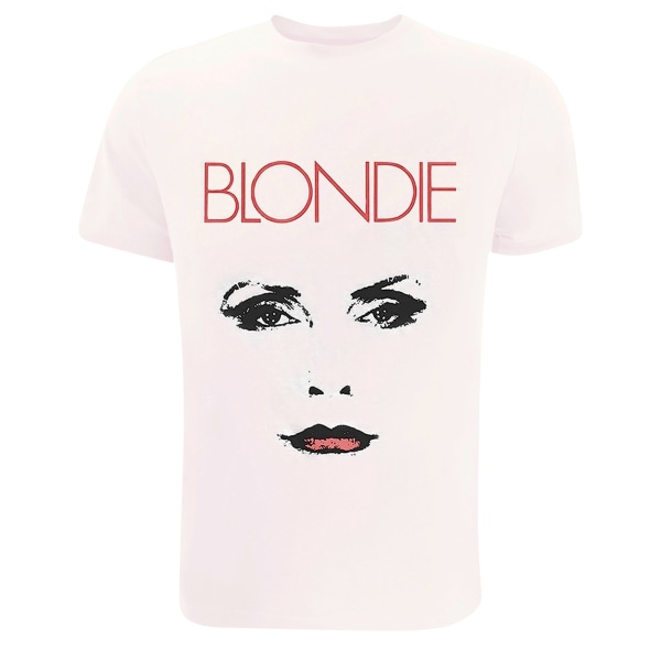 Blondie T-shirt med ansikte för kvinnor/damer M Vit White M