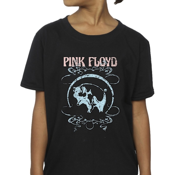 Pink Floyd Girls Pig Swirls Bomull T-shirt 5-6 år Svart Black 5-6 Years