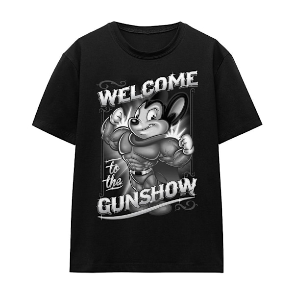 Mighty Mouse Unisex Vuxen Mighty Gunshow T-Shirt L Svart Black L