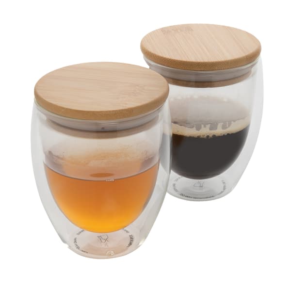 XD Collection Dubbelvägg 250ml Bambuglas (2-pack) One Si Transparent One Size