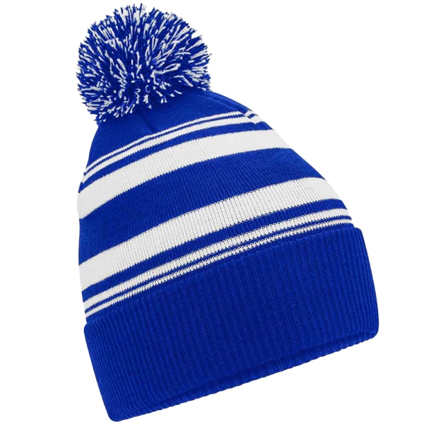 Beechfield Unisex Adult Fan Randed Beanie One Size Bright Roya Bright Royal Blue/White One Size
