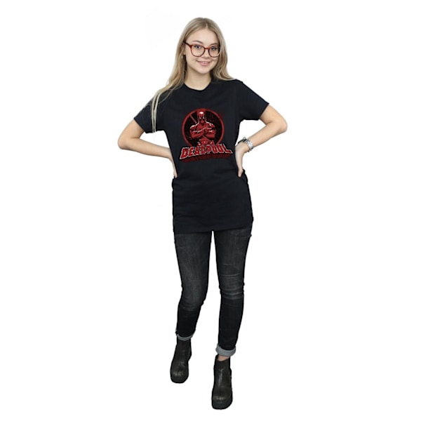 Deadpool Dam T-shirt med logotyp för kvinnor/damer, storlek XL, B Black XL