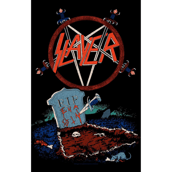 Slayer Reign In Pain Textilaffisch 106cm x 70cm Svart/Blå/Röd Black/Blue/Red 106cm x 70cm