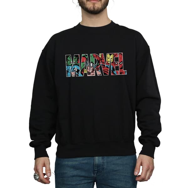 Marvel Comics Herr Infill Logo Sweatshirt L Svart Black L