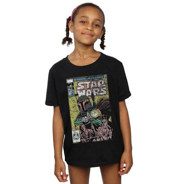 Star Wars Girls Boba Fett Comic Bomull T-shirt 7-8 år Svart Black 7-8 Years