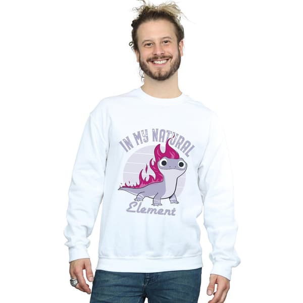 Disney Herr Frozen 2 Salamander Bruni Element Sweatshirt M Vit White M