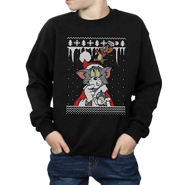 Tom och Jerry Pojkar Jul Fair Isle Sweatshirt 9-11 År Svart Black 9-11 Years