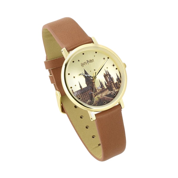 Harry Potter Unisex Vuxen Hogwarts Analog Klocka One Size Brun Brown/Gold One Size
