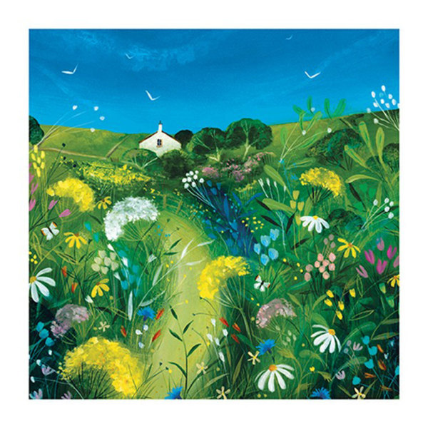 Julia Crossland Meadow Print 30cm x 30cm Grön/Blå/Vit Green/Blue/White 30cm x 30cm