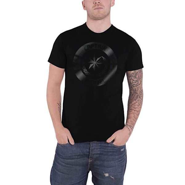 Captain Marvel Unisex Vuxen Cirkel Bomull T-shirt L Svart Black L