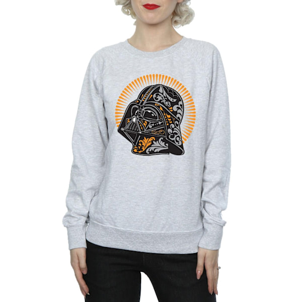 Star Wars Dam/Kvinnor Darth Vader Dia De Los Muertos Sweatshirt Heather Grey L