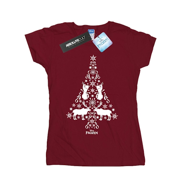 Disney Dam/Damer Frozen Julgran Bomull T-shirt S Bourgogne Burgundy S