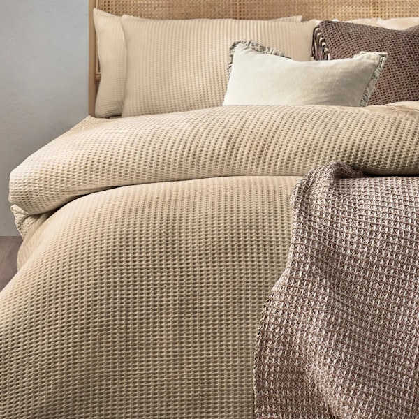 Yard Chunky Cotton Waffle Täcke Set Superking Linne Linen Superking