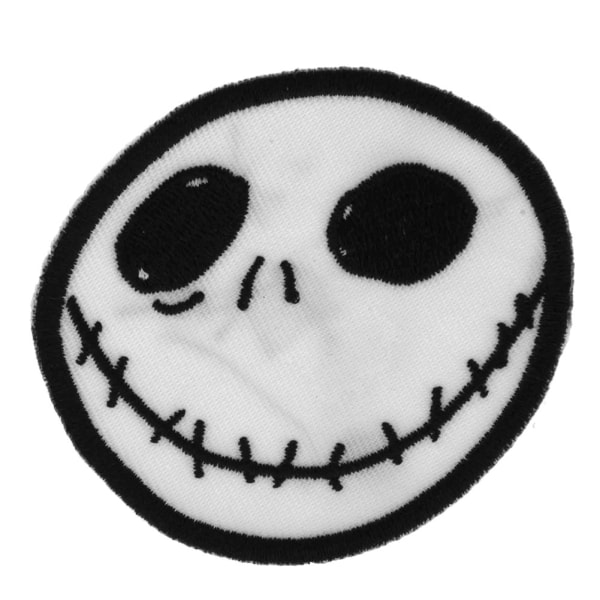Nightmare Before Christmas Jack Skellington Iron On Patch One S White/Black One Size