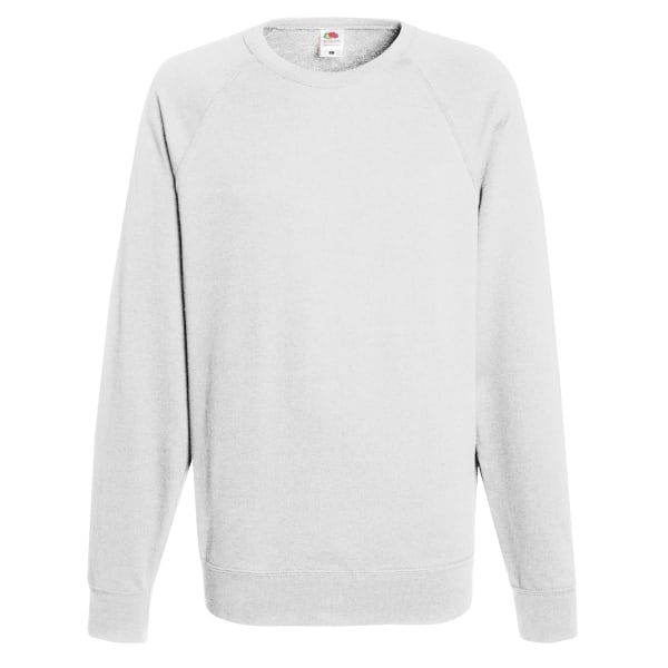 Fruit Of The Loom Lätt raglan sweatshirt för män (240 GSM) White L