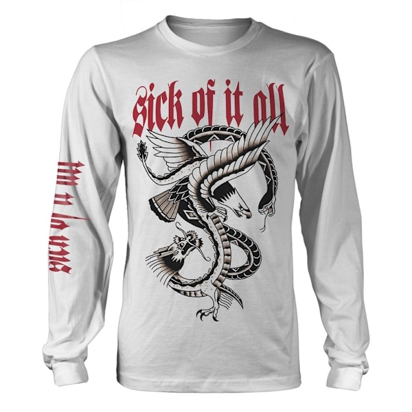 Sick Of It All Unisex Vuxen Örn Långärmad T-Shirt XL Vit White XL