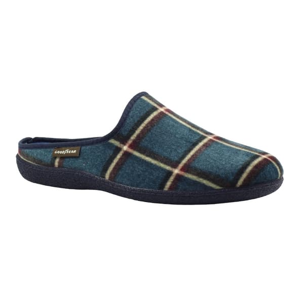 Goodyear Checkmate Rutig Muletofflor för Herr 7 UK Blå Blue 7 UK