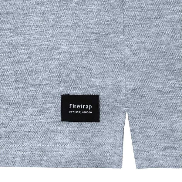 Firetrap Herr Lazer Logo Bomull Pikétröja M Gråmelerad Grey Marl M