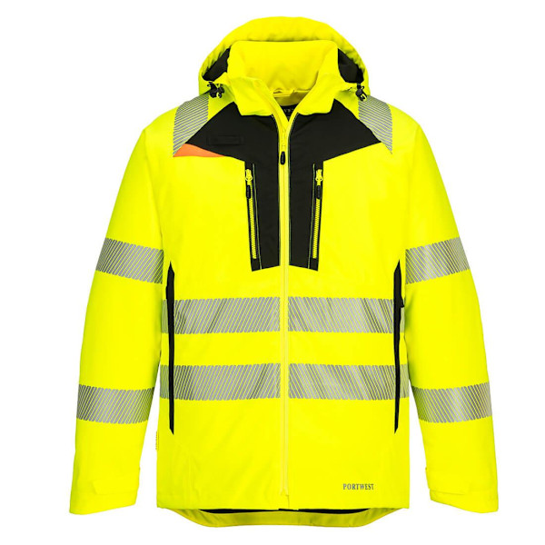 Portwest DX4 Hi-Vis Vinterjacka för män 4XL Gul/Svart Yellow/Black 4XL
