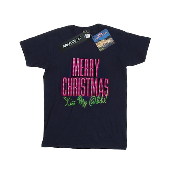 National Lampoon's Christmas Vacation Boys Kiss My Ass T-Shirt Navy Blue 12-13 Years