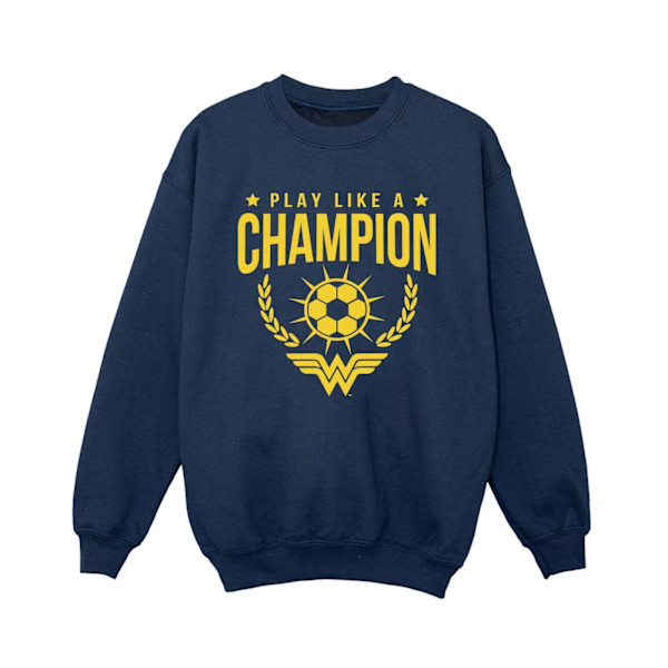 DC Comics Boys Wonder Woman Spela som en mästare Sweatshirt 7-8 Navy Blue 7-8 Years