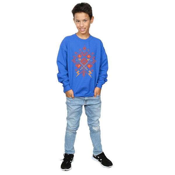 Harry Potter Pojkar Jul Fair Isle Sweatshirt 7-8 År Royal Royal Blue 7-8 Years