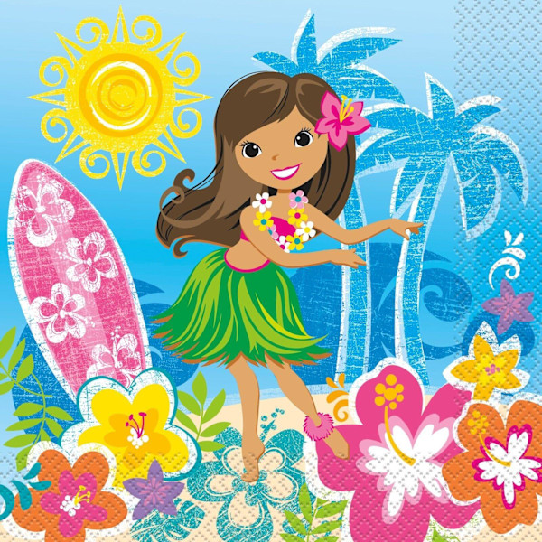 Unika festpapper Hawaiian servetter (16-pack) En storlek Flerfärgad Multicoloured One Size