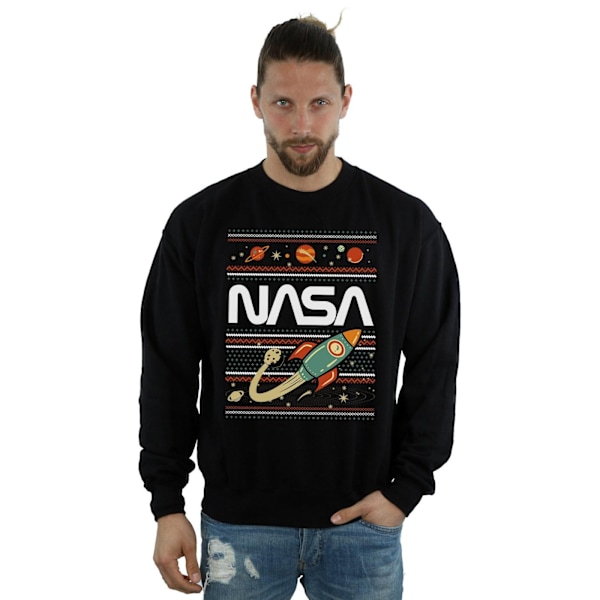 NASA Fair Isle Sweatshirt S Svart Black S