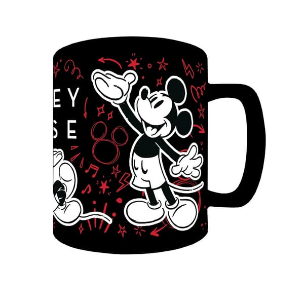Disney Smile Fluffy Mickey Mouse Keramikmugg 440ml One Size Bla Black/Grey/Red One Size