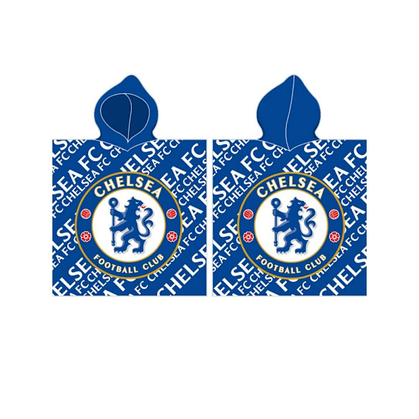 Chelsea FC Logo Bomullshandduk med Huva One Size Blå/Vit Blue/White One Size