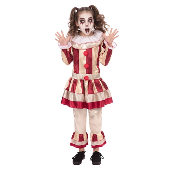 Bristol Novelty Flickor Carnevil Clown M Röd/Kräm Red/Cream M