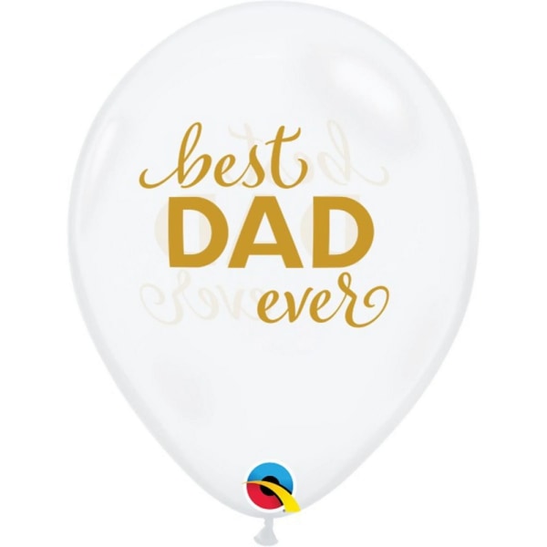 Qualatex bästa pappa någonsin Latex runda ballonger (paket med 25) En Si Clear One Size