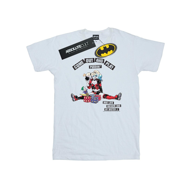 DC Comics Boys Harley Quinn Kom Ut Och Lek T-shirt 5-6 år White 5-6 Years